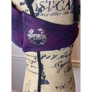 Victorias Secret PINK Wear Everywhere Push Up Bra Plaid Purple 36DD